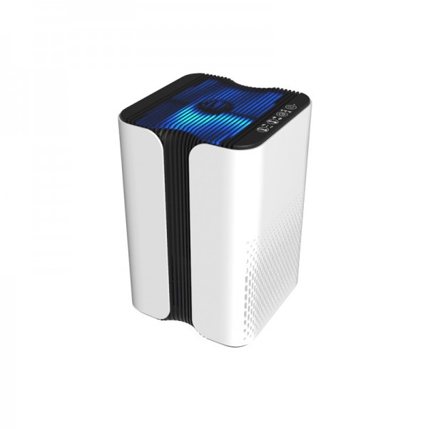 A high-end air purifier with a cool and technological feel